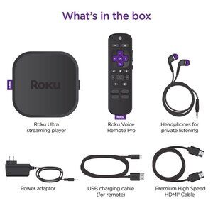 Roku Ultra | 4K/HDR/Dolby Vision Streaming Device and Voice Remote Pro